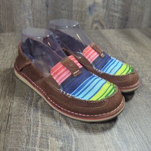 ARIAT Cruiser Loafer Women's 8B Palm Brown Serape Mesh Slip On Western